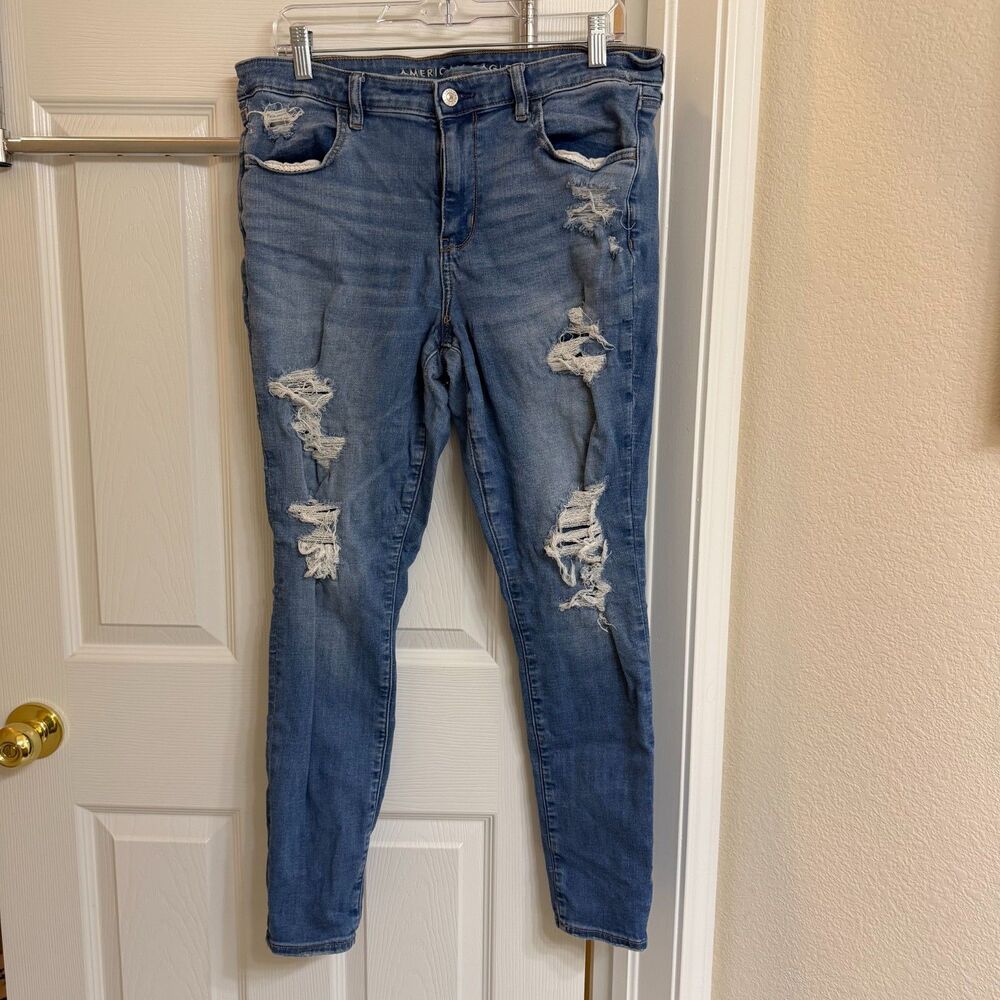 American Eagle Ne(X)t Level Stretch Distressed Skinny Jeans Size 14 Regular